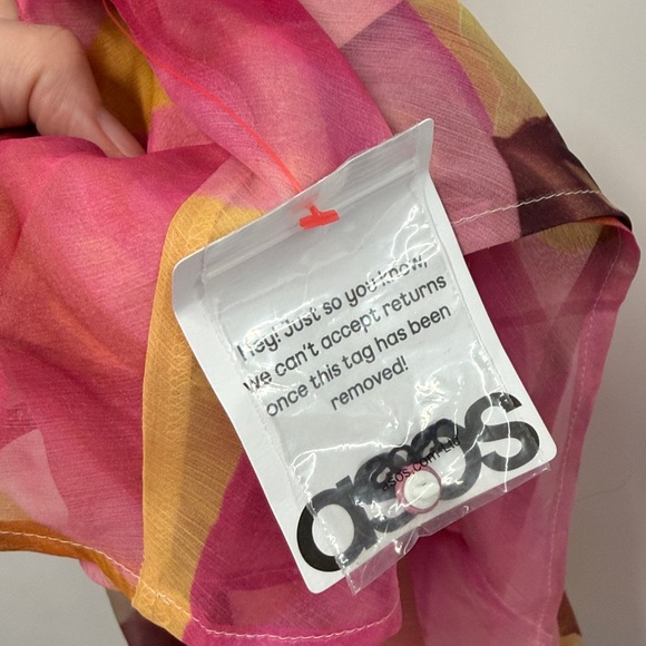 ASOS Satin chiffon maxi dress with large floral print and waterfall neckline 6 - Picture 7 of 9